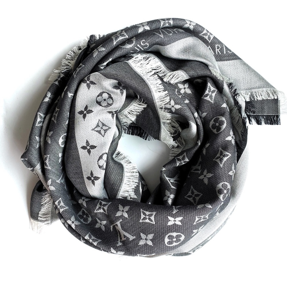 Louis Vuitton Black Denim Monogram Scarf/Shawl